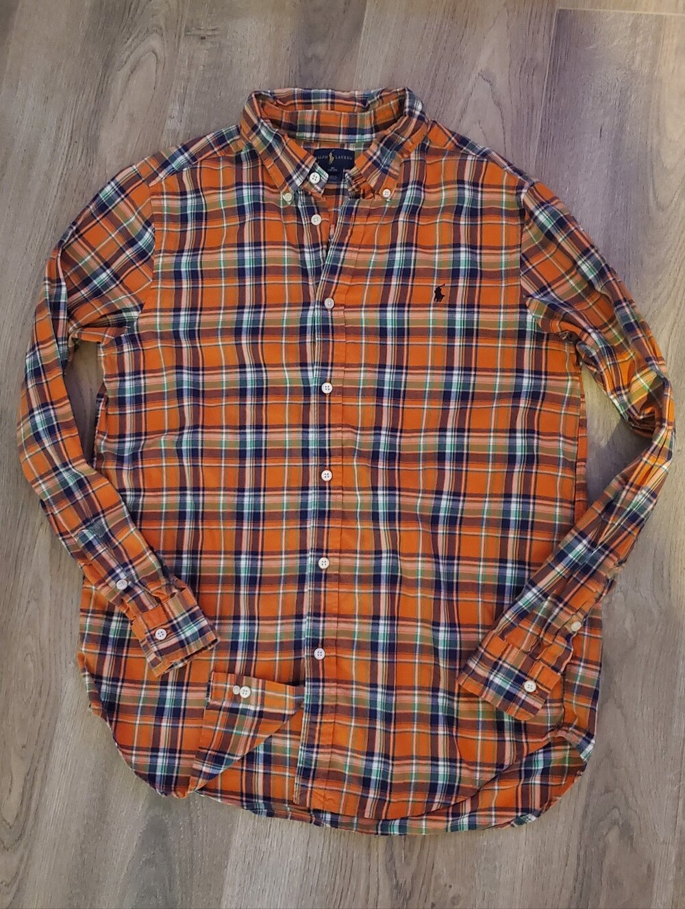 Ralph Lauren Fall Plaid Button Down Long Sleeve Shirt  Boys XL 18-20